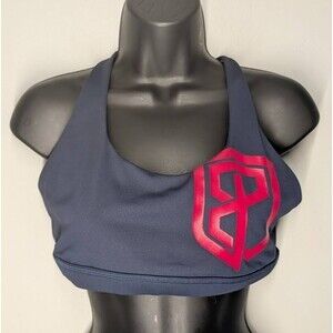 Born Primitive Vitality Sports Bra Blue/Red Strappy Back Logo Size XL